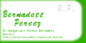 bernadett perecz business card